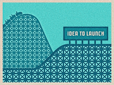 Idea to Launch coaster entrepreneurship grain idea illustration launch roller social start up startup