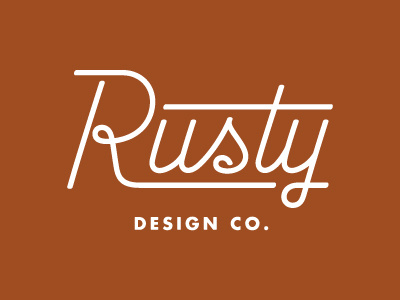 Rusty Design Co. branding identity lettering logo rusty script type typography