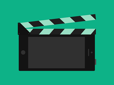 Vine camera clapboard clean device film flat illustration iphone mobile movies vector