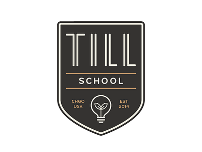 Till School badge design education identity illustration light bulb logo plant vector youth