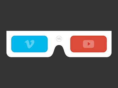 Vimeo vs. YouTube 3d glasses illustration logo play vector video view vimeo youtube