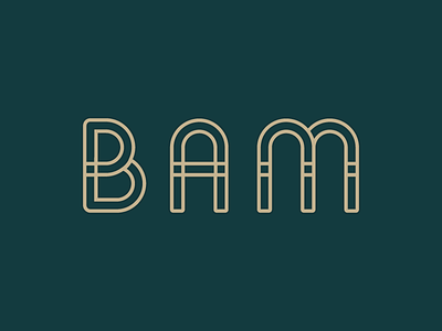 BAM art deco clean curves geometric line work typography