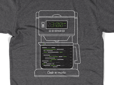 Overnight Website Challenge Shirt brew browser clean code coffee flat html illustration late night linear no sleep vector