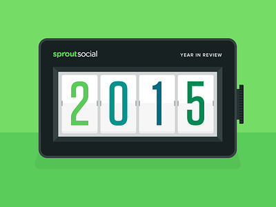 Sprout 2015 Year In Review 2015 analog clean flat flip clock illustration social media vector