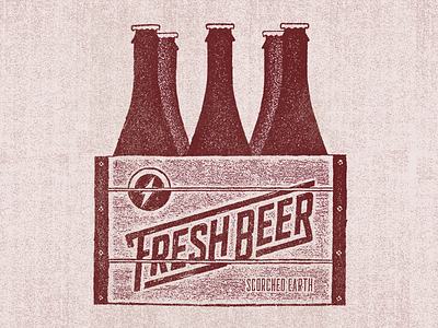 Fresh Beer! apparel beer brewery farmhouse grain grit hand drawn illustration lettering milk crate shirt