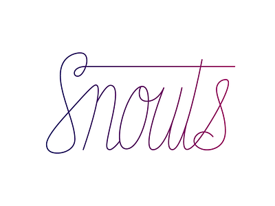 Snouts gradient hand lettering lettering script typography vector