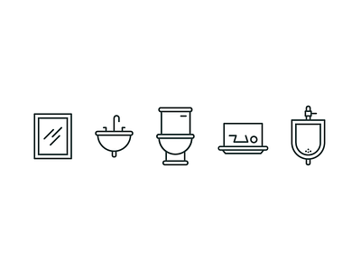 Gender Neutral Bathroom signage changing station iconography icons lgbtq mirror queer sink toilet trans urinal