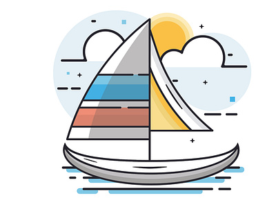 Sailing art illustration illustration art illustrations illustrator sail sailboat sailing sailing ship sea vector vector art vector illustration vectorart vectors wave