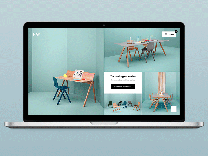 Hay.dk concept e commerce interaction shop ui ux website