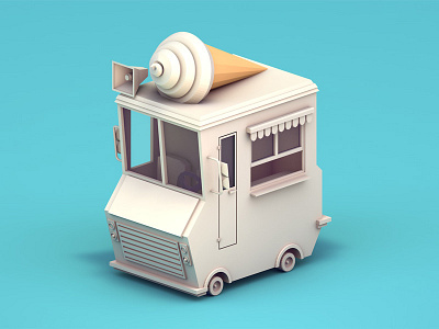 Low poly ice cream truck - WIP