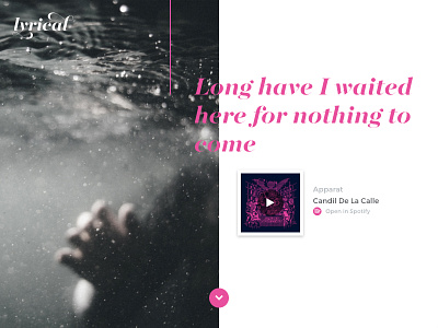 Lyrical interaction quote scroll spotify ui ux website