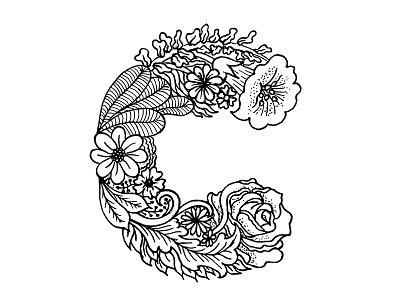 C drawing 36daysoftype c drawing floral flowers illustration logo sketch tattoo typography