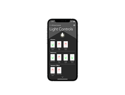 Smart Home Light Controls Concept apple dark mode home automation ios smart home switches ui ux