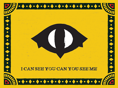 Sigil of house Fihmak 2d eye illustration invitation logo yellow