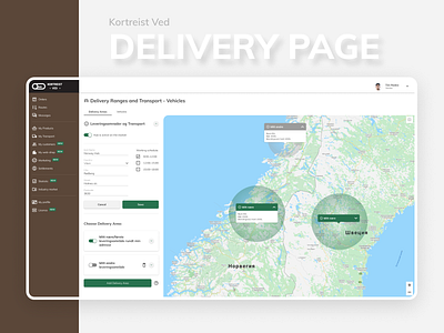 Kortreist Ved. Delivery & Transport Page card customer service dashboard delivery firewood map marketplace norway round timber transport