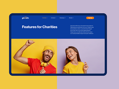Givnwin | Fundraising platform about us charity fundraising web design webflow website