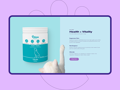 Chica Dogs | Nutritional Supplements animals e-commerce food home page pets webdesign webflow website