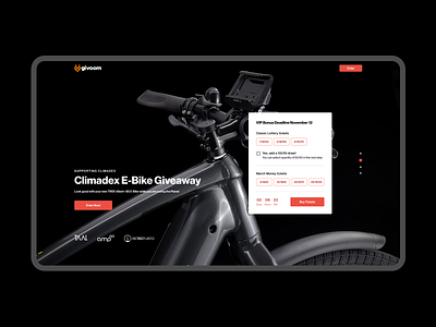 Givoom | Support Charities bike charity donate play prize webdesign webflow website win