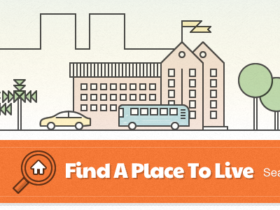 Find A Place illustration line art orange