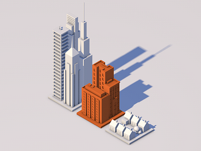 Real Estate Project Sizes 3d fundrise investing isometric orange real estate