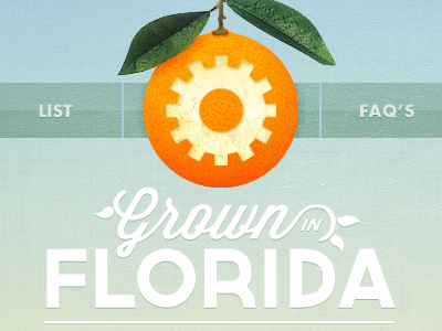 Grown In Florida blue futura governor orange wisdom script