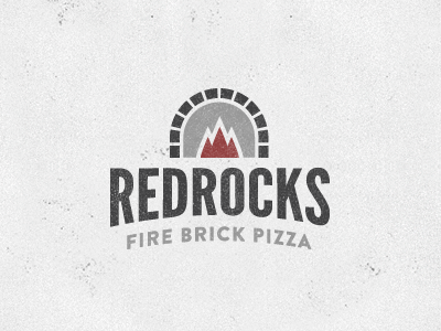 RedRocks Pizzeria brandon grotesque league gothic logo