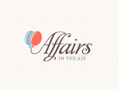 Affairs In The Air affair balloons blue logo museo slab peach