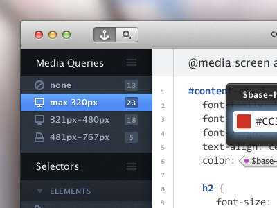 (S)CSS Editor consolas lucida grande mac app responsive sass scss ui