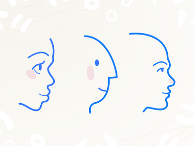 Profiles blue draw drawing face faces illustration instructions people person profile profiles sketch