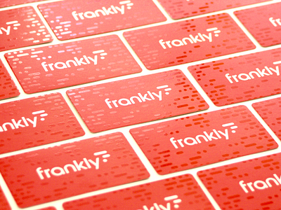 Frankly Business Cards branding business cards custom foil font frankly logo orange photography product wrap