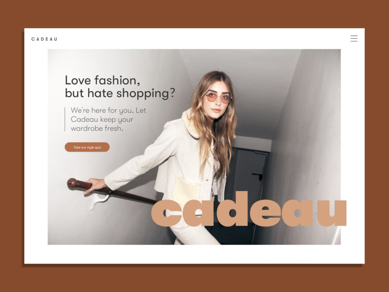 Style Box Concept 3 beige box brown clothing delivery delivery service design fashion fonts human identity landing landing page layout numbered pink quiz sign up style styling