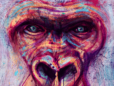 Gorilla Mix Media illustration