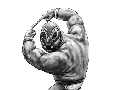 Wrestler digitalart illustration