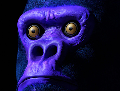 Gorilla Head 3d blender character design gorilla