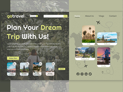 Travel Landing Page branding colorfull creative design design dribbble best shot graphic design hello dribble illustration logo trendy design ui