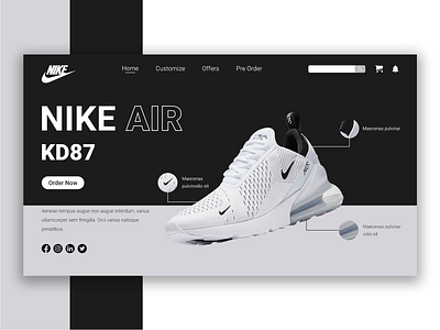 Nike Air Shoe Landing page branding colorfull creative design design dribbble best shot graphic design hello dribble illustration logo trendy design ui