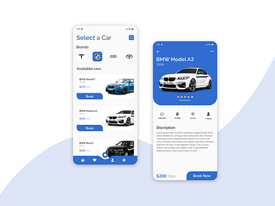 Easy Car Rent App UI Design by Nur Hossain Shipon on Dribbble