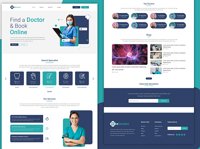 eDoctor Home Page branding colorfull creative design design dribbble best shot graphic design hello dribble home page illustration landing page logo ui ux website