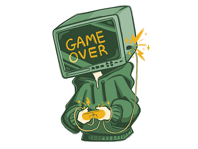 Game Over character art character design character illustration digital illustration promo promotional raster spot spot illustration