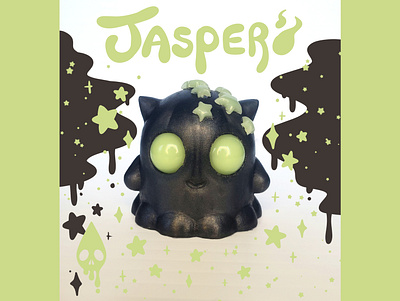 Jasper (Glow Star) art toy character design ghost glow in the dark illustration mascot product photo resin toy stars toy design