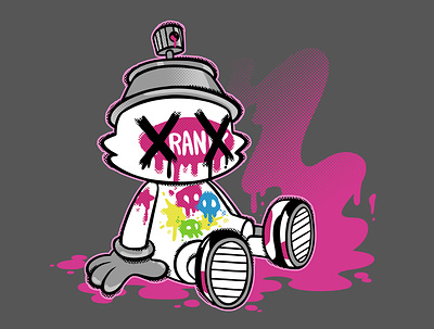 Dead Kranky art toy character design character illustration graffiti illustration janky raster spraypaint superplastic toy illustration