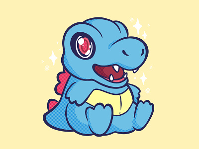 Totodile character illustration illustration johto starters pokemon raster spot illustration starter pokemon totodile