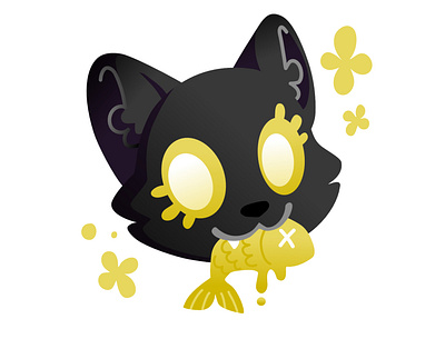 Lucky Catch black cat character art character design character illustration design illustration mascot spot illustration vector vector illustration