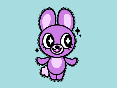 Sparkle Bunny bunny cartoon character design character illustration graphic illustration halftone mascot design rabbit vector vector illustration