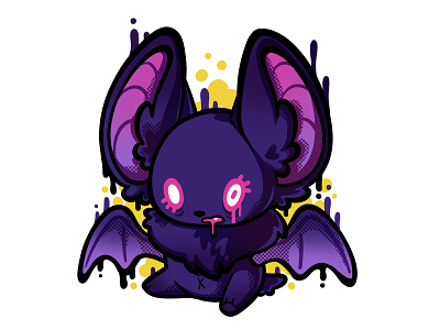 Melty Batty bat character design character illustration graffiti halloween illustration raster spot illustration