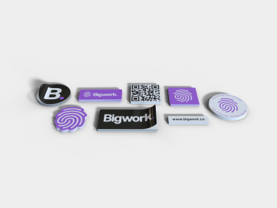 Sticker for Bigwork 3d branding graphic design
