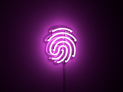 Glowing neon sign for Bigwork 3d branding design graphic design