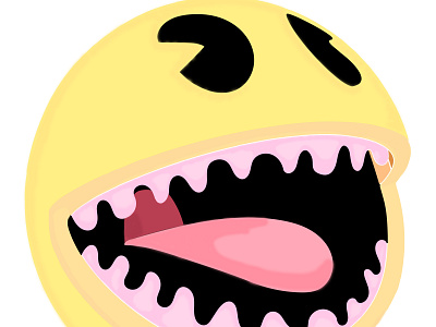 Pacman never had teeth art illustration pac man s.o.n