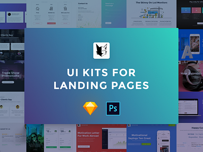 UI Kits for Landing Pages app contact design feature landing minimal pricing sketch testimonial ui ux web
