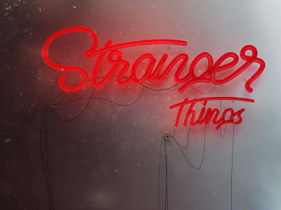 Stranger Things 3d 3d art adobe art artdirection cinema4d design illustration maxon movie neon neon colors photoshop series strangerthings title design tv